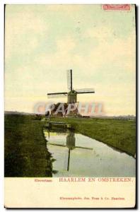 Postcard Old Windmill in Haarlem Kleverlaan Omstreken