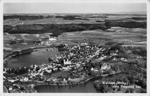 Bad Waldsee Germany Aerial View Of City Real Photo Antique Postcard K23760