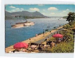 Postcard Rhine River Siebengebirge Bad Godesberg Germany