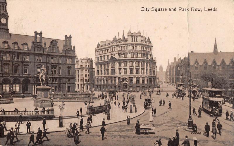 uk12869 city square and park row leeds real photo uk
