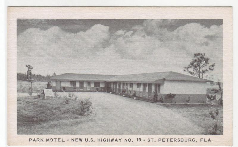 Park Motel US 19 St Petersburg Florida postcard