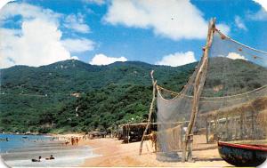 Mexico Old Vintage Antique Post Card Playa de Puerto Marquez Acapulco Unused