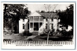 Birthplace Of Will Rogers Claremore Oklahoma OK RPPC Photo Antique Postcard