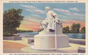 Granite Statue Of Col Francis Vigo In Memorial Grounds On Wabash River Vincen...