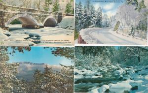 (4 cards) Smoky Mountains - Tennessee or North Carolina - Winter Scenes
