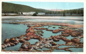 Vintage Postcard 1920's Sleeping Giant Lake Yellowstone National Park Wyoming WY