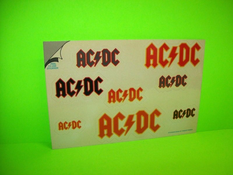 AC/DC Vintage Original Full Decal Set 1984 On Postcard Stickker Gram Official