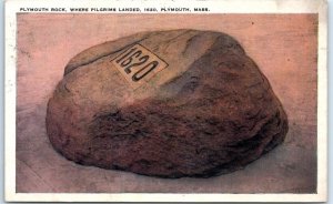 Postcard - Plymouth Rock, Where Pilgrims Landed - Plymouth, Massachusetts