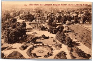 Postcard MO St. Louis View  Compton Heights Water Tower Looking North selige 08