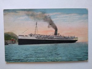 Ship Boat Postcard Steamer Avalon Catalina Island California 1922 CT Photochrom 