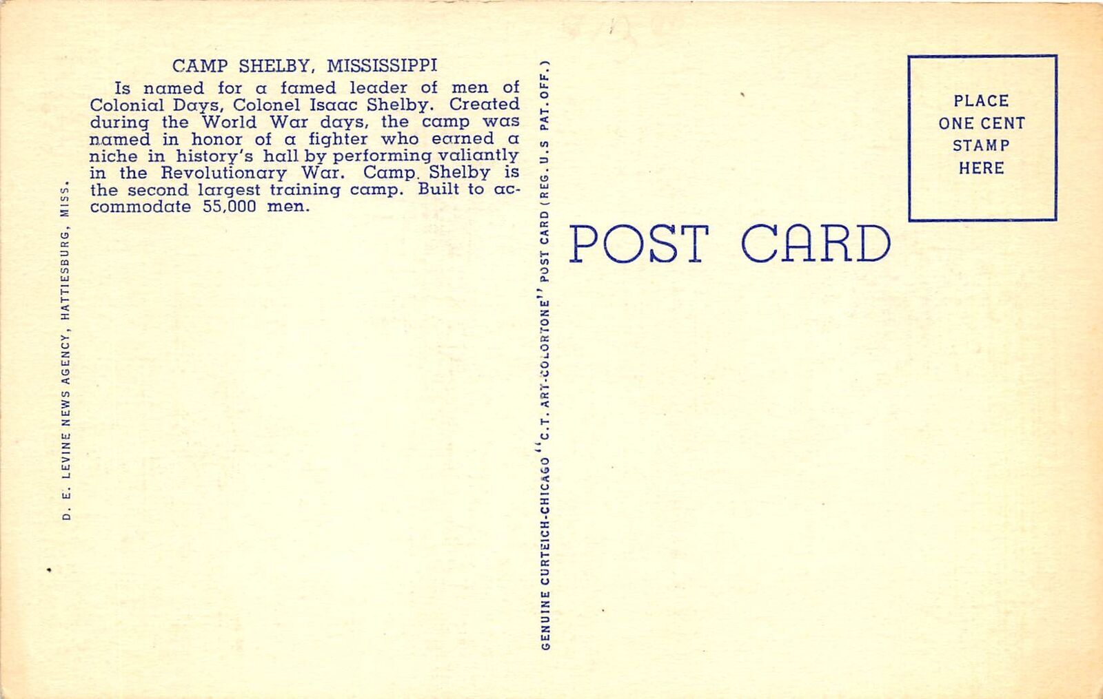 Camp Shelby Mississippi 1940s WWII Postcard Assignment Of Draftees To ...