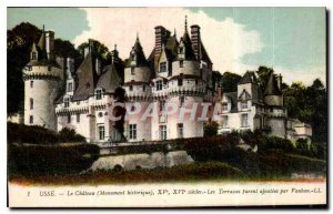 Postcard Old Usse Chateau historic monument XV XVI centuries the Terraces wer...