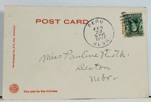 Peru Nebraska Main Building Nebraska State Normal School c1907 udb Postcard L18