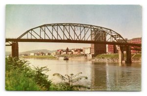 South Side Bridge Charleston West Virginia WV UNP Chrome Postcard C18