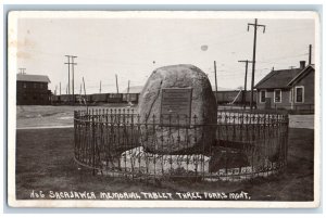 Three Forks Montana MT Postcard Sacajawer Memorial Tablet c1920's RPPC Photo