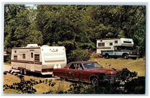 c1960's Coachmen Motorhome Cars Scene South Bend Indiana IN Unposted Postcard