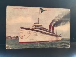 Postcard 1908 View of Vintage Steamship North West, Michigan.    X1