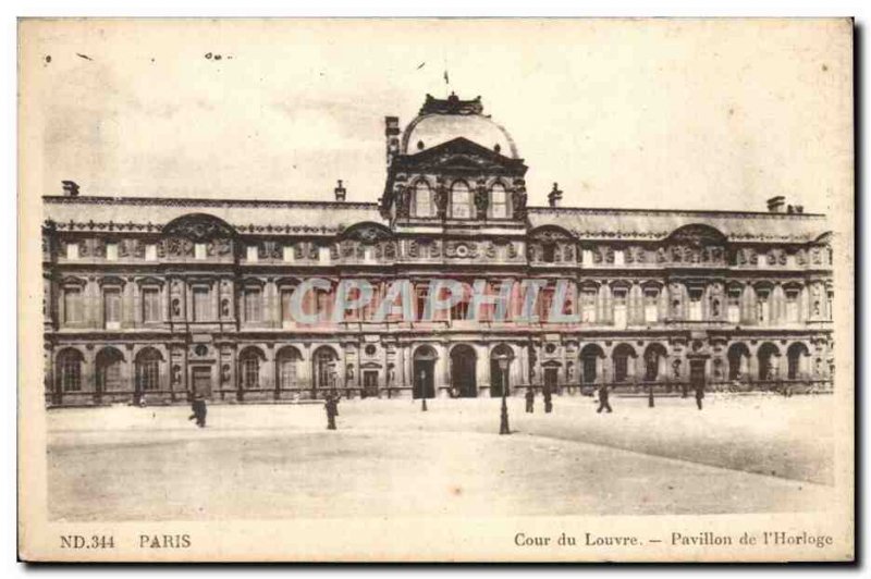 Old Postcard Paris Court of the Louvre Pavilion of & # 39horloge
