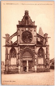 VINTAGE POSTCARD 11th CENTURY CHURCH LOCATED AT HOUDAN FRANCE c. 1910