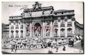 Old Postcard Roma Trevi Fountain