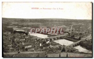 Old Postcard Beziers Panorama 4 Bridges