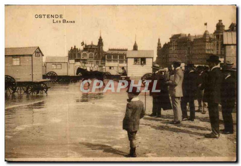 Belgie Belgium Ostend Old Postcard baths