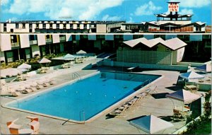 Vtg Atlanta Georgia GA Air Host Inn Swimming Pool 1960s Postcard