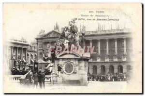 Old Postcard Paris Statue of Strasbourg July 14 with Alsace Lorraine Alsace L...