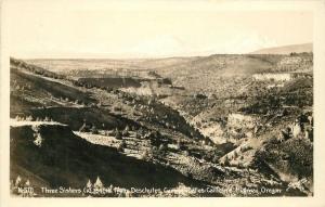 Deschutes Oregon Dalles 1940s Oregon Three Sisters Sawyers RPPC real photo 5829