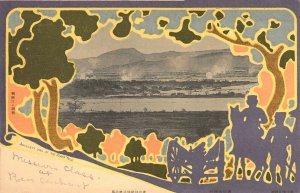 Beautiful, Early, Japanese Art Card, Rare Russo-Japanese Gun Battle Old Postcard