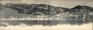 Lac de Joux Switzerland Panoramic View Fold-Open Novelty Vintage Postcard