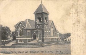First Baptist Church, Bedford, Iowa 1908 Vintage Postcard