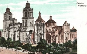 Vintage Postcard 1990's View of Cathedral Church de Mexico MX