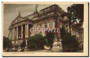 Postcard Old Theater Wiesbaden State Theater