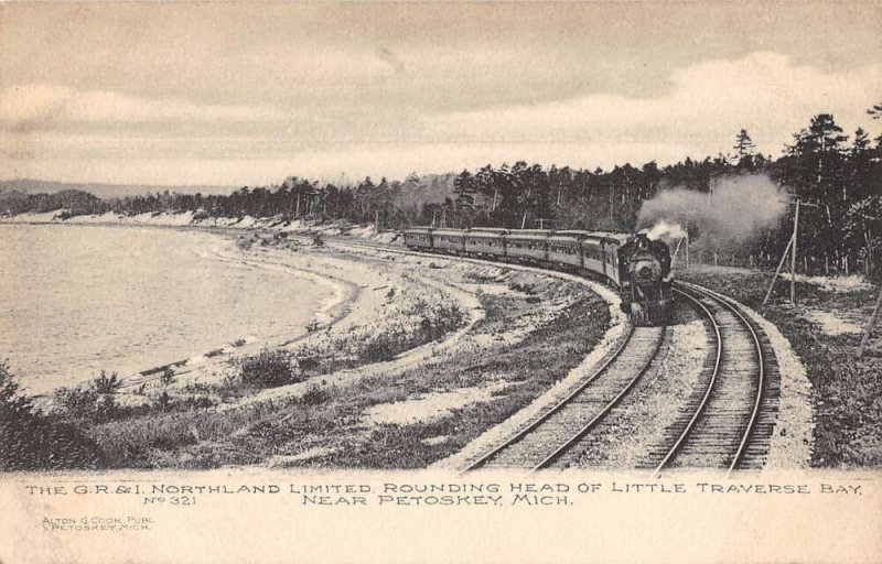 Petoskey Michigan Little Traverse Bay Northland Limited Train Postcard AA20151