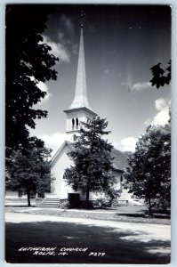 Rolfe Iowa IA Postcard RPPC Photo Lutheran Church Scene Street c1940's Vintage