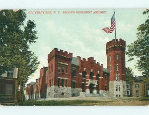 Unused Divided-Back MILITARY - SECOND REGIMENT ARMORY Gloversville NY t5531