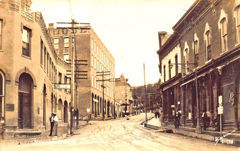 Central City CO Telephone Co. Dirt Street Storefronts Real Photo Postcard