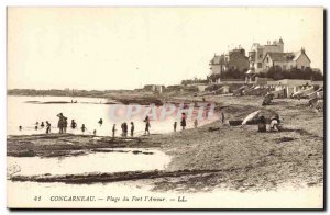 Old Postcard Concarneau Beach of the Fort Love