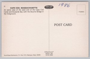 State View~Air View Cape Cod Canal & Labeled Areas~Vintage Postcard