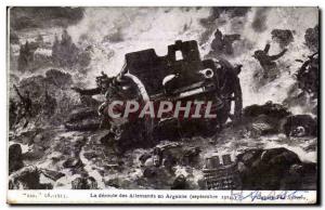 Old Postcard Army's rout of the Germans in Argonne (September 1914)