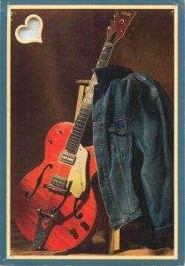 Fashion guitar & jacket postcard