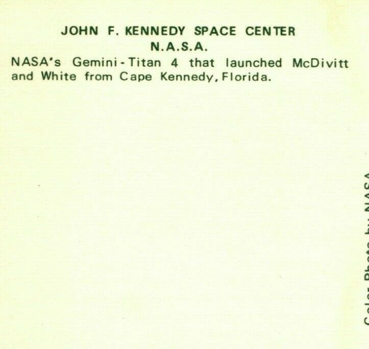 NASA Gemini - Titan Space Vehicle Rocket Kennedy Space Center Chrome Postcard 