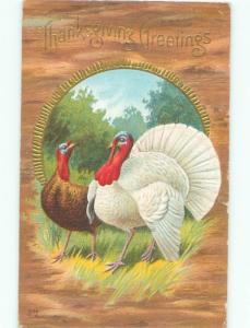 Pre-Linen Thanksgiving PAIR OF TURKEY BIRDS AB4278