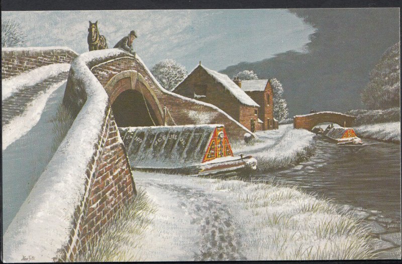 Staffordshire Postcard - 'Wintertime' Great Haywood Junction Trent Canal  RT2173 