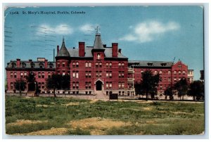 1923 St. Mary's Hospital Exterior Building Field Road Pueblo Colorado Postcard