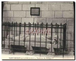 Old Postcard Saint Benoit sur Loire Tomb of Philippe 1
