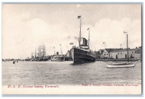 Canada Postcard D.A.R. Steamer Leaving Yarmouth c1910 Antique Unposted