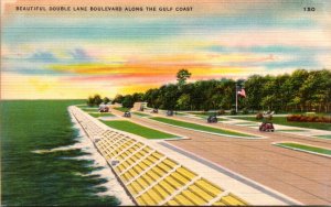 Mississippi Gulfport Beautiful Double Lane Boulevard Along The Gulf Coast