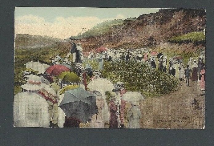 Ca 1912 PPC CZ Panama Tourists At Panama Canal From Steamer Laurentic Mint